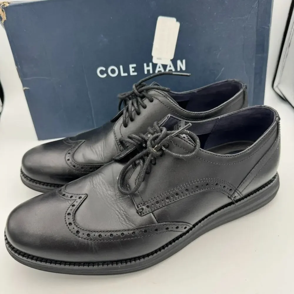 Cole Haan OriginalGrand Wingtip Oxford Black Leather Shoes Men 11M